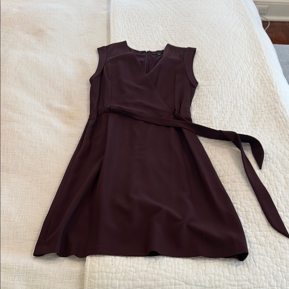 Theory Deep Burgundy Faux Wrap Dress - 6